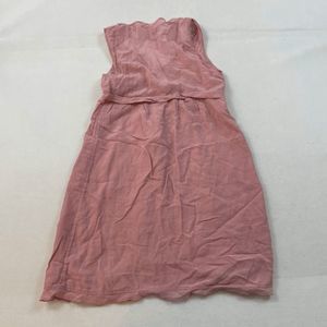 No-l-ita Pink Silk Blend Wrap Blouse Mini Dress